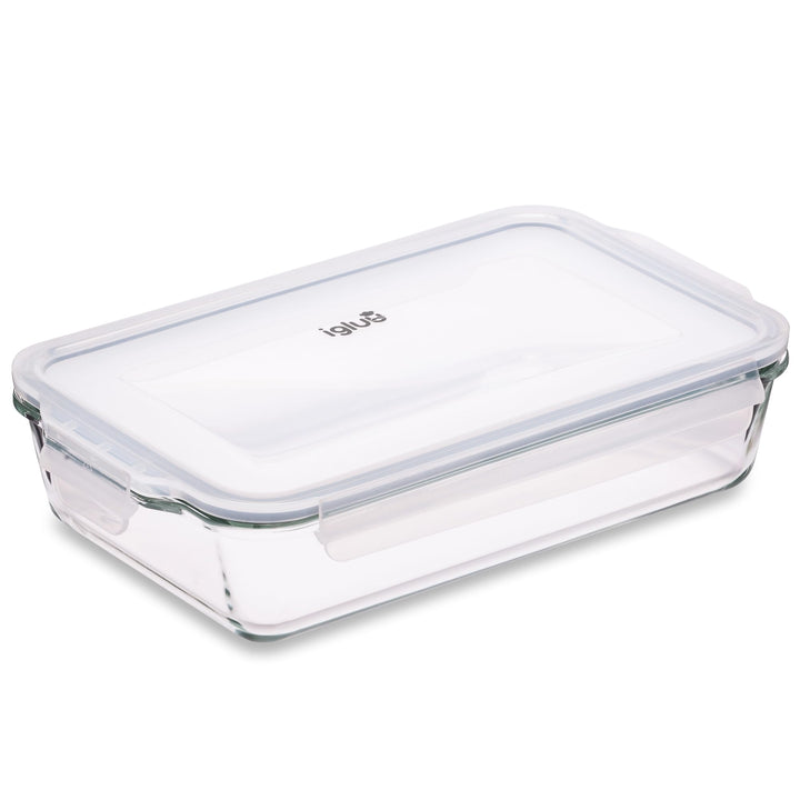 Igluu Meal Prep - Glas-Lasagneform mit luftdichtem Schnappverschluss-Deckel - Grosse rechteckige Bac