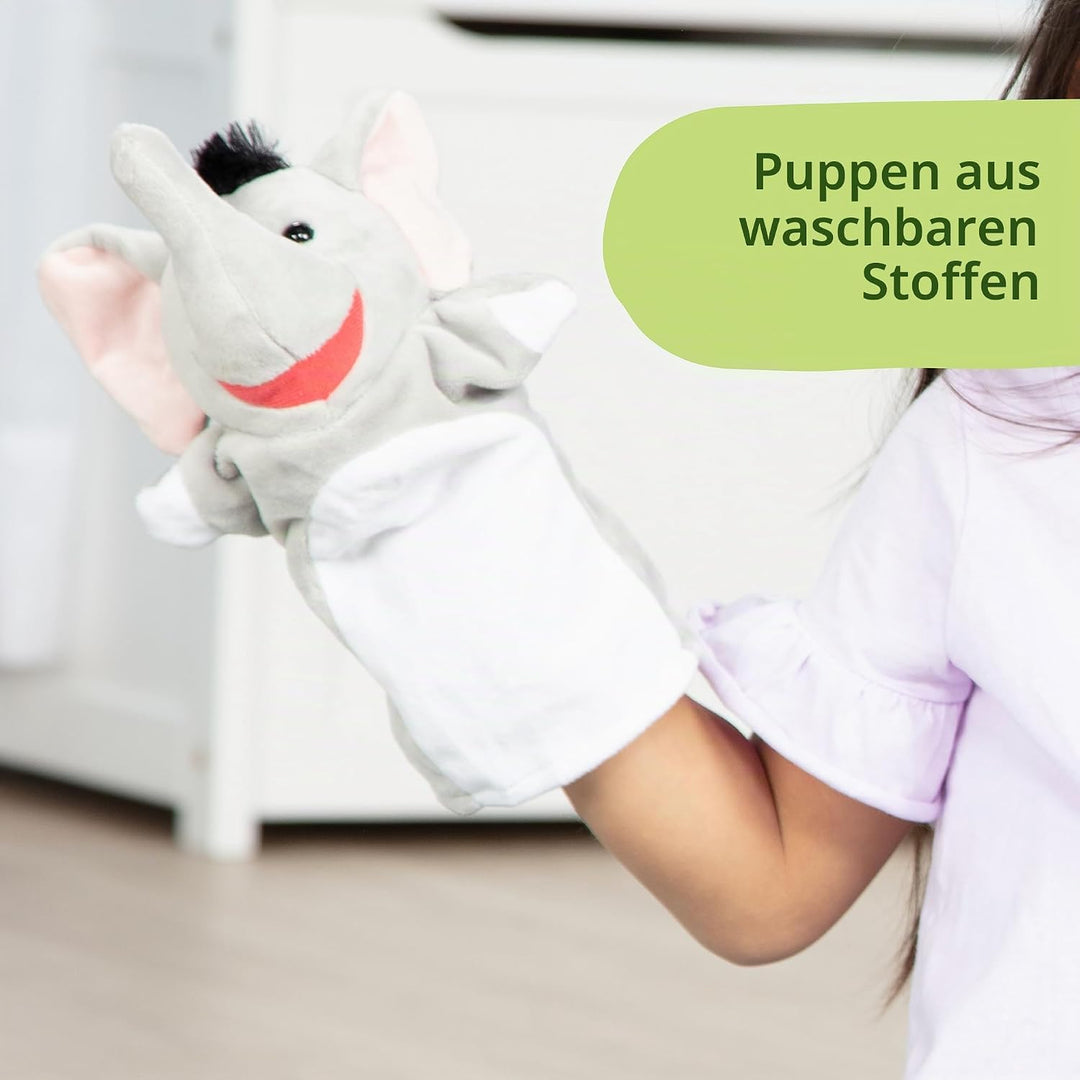 Melissa &amp; Doug - Handpupppen-Set Safari Freunde, 6 Handfiguren, Für fantasievolles Puppenspiel, Für
