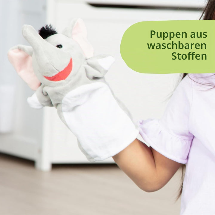 Melissa &amp; Doug - Handpupppen-Set Safari Freunde, 6 Handfiguren, Für fantasievolles Puppenspiel, Für