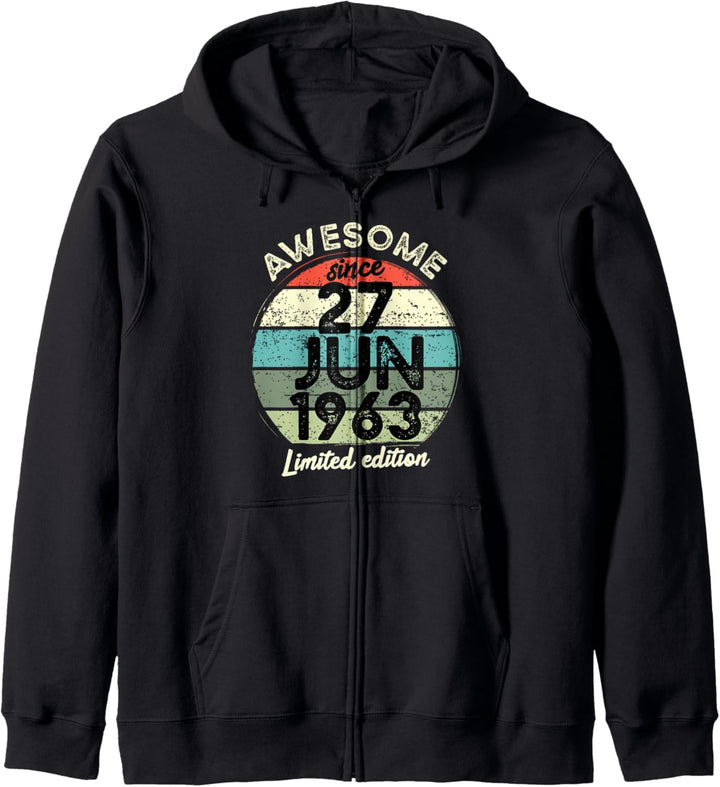 60 Year Old Birthday T-Shirt 27. Juni 1963 60. Geburtstag Kapuzenjacke