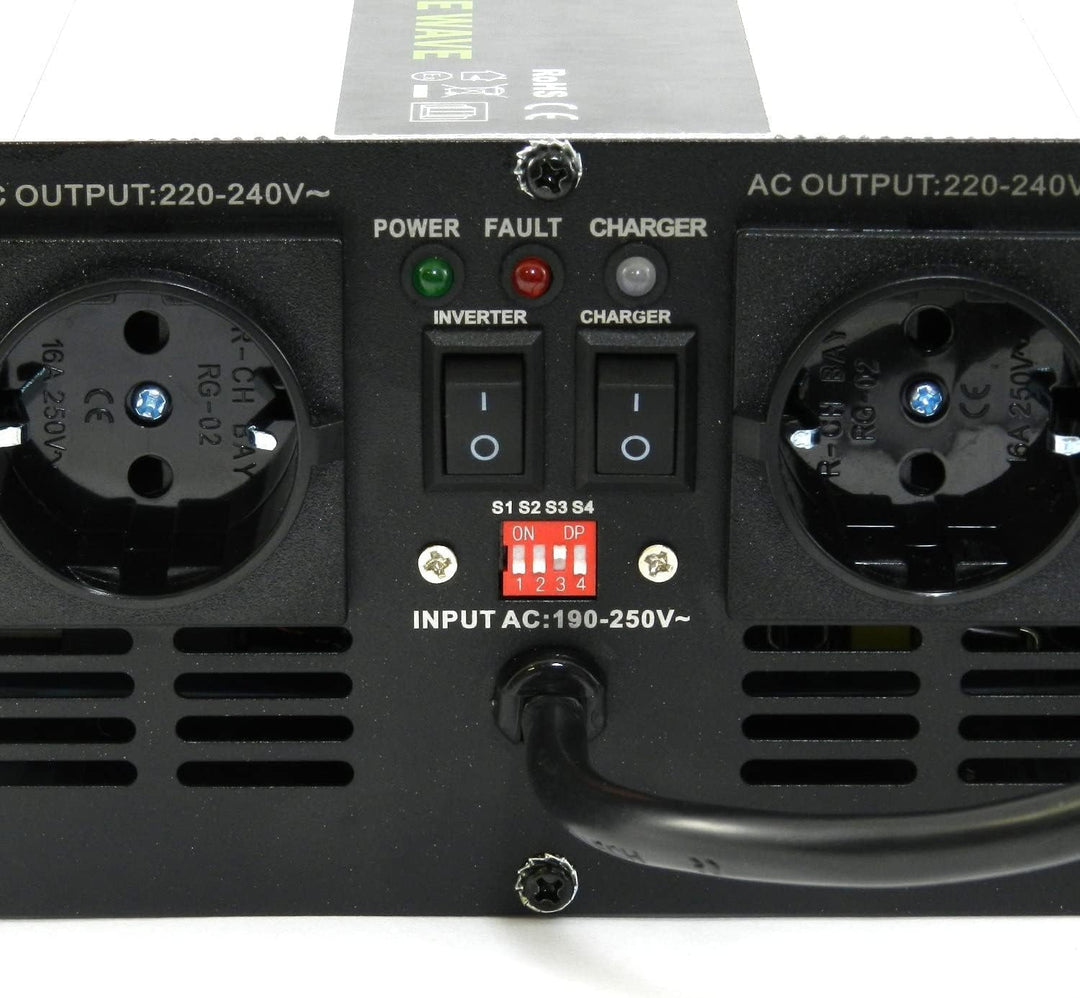 Spannungswandler Wechselrichter USV 12V NPS 1500 Watt mit DIP-Schalter Reiner Sinus UPS Inverter