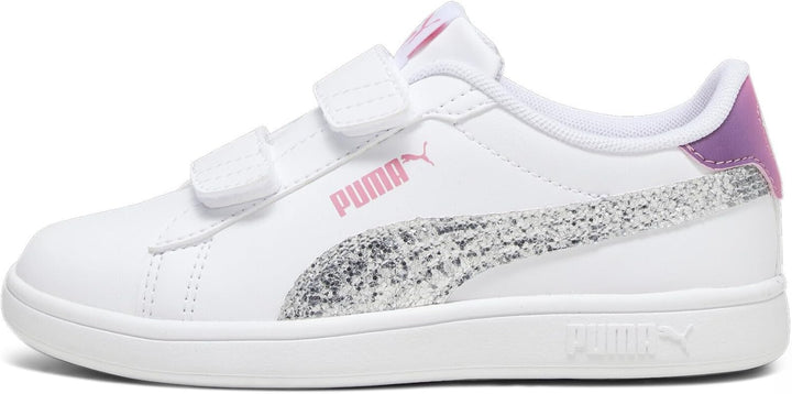 PUMA Mädchen Smash 3.0 L Star Glow V Ps Sneaker 21 EU Puma White Puma Silver Strawberry Burst Purple