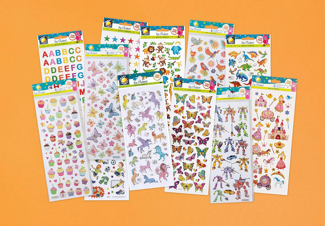 Craft Planet CPT 805265 Aufkleber, Papier, sortiert, Funky Alphabet Funky Alphabet Sortiert, Funky A