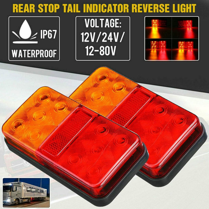 SUPAREE LKW-Rücklicht 12V 10LEDs Blinker-Bremsleuchte für Trailer Truck Camper UTV UTE Vans (2er Pac