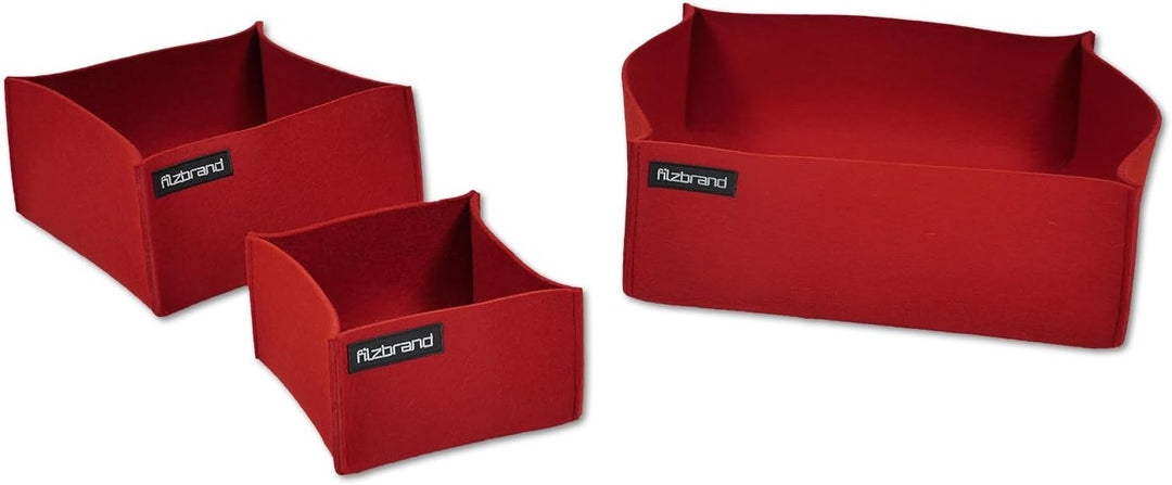 Dekoschale / Korb aus Designfilz von filzbrand, gross, karminrot, Karminrot