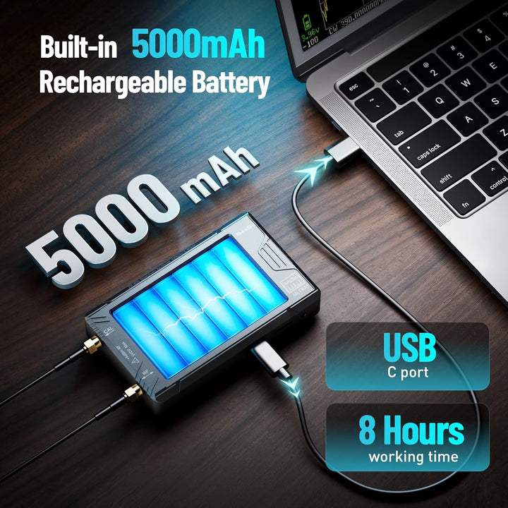 SEESII TinySA Ultra+ ZS406 Spektrumanalysator mit 50W Dämpfungsglied, 4,0 Zoll Frequenzanalysator 10