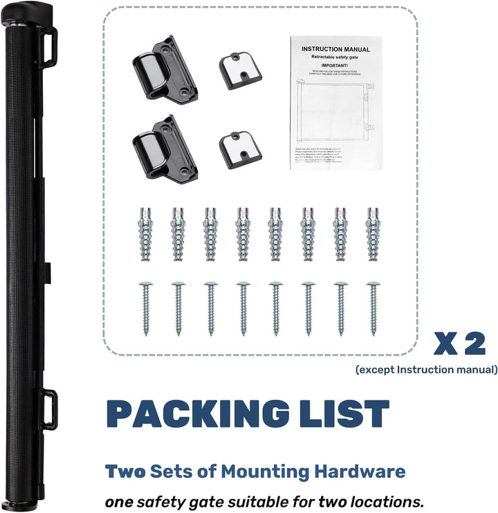 HollyHOME Treppenschutzgitter Ausziehbar 0-180cm, Extra Breit Babygitter, Einhandbedienung, Türschut