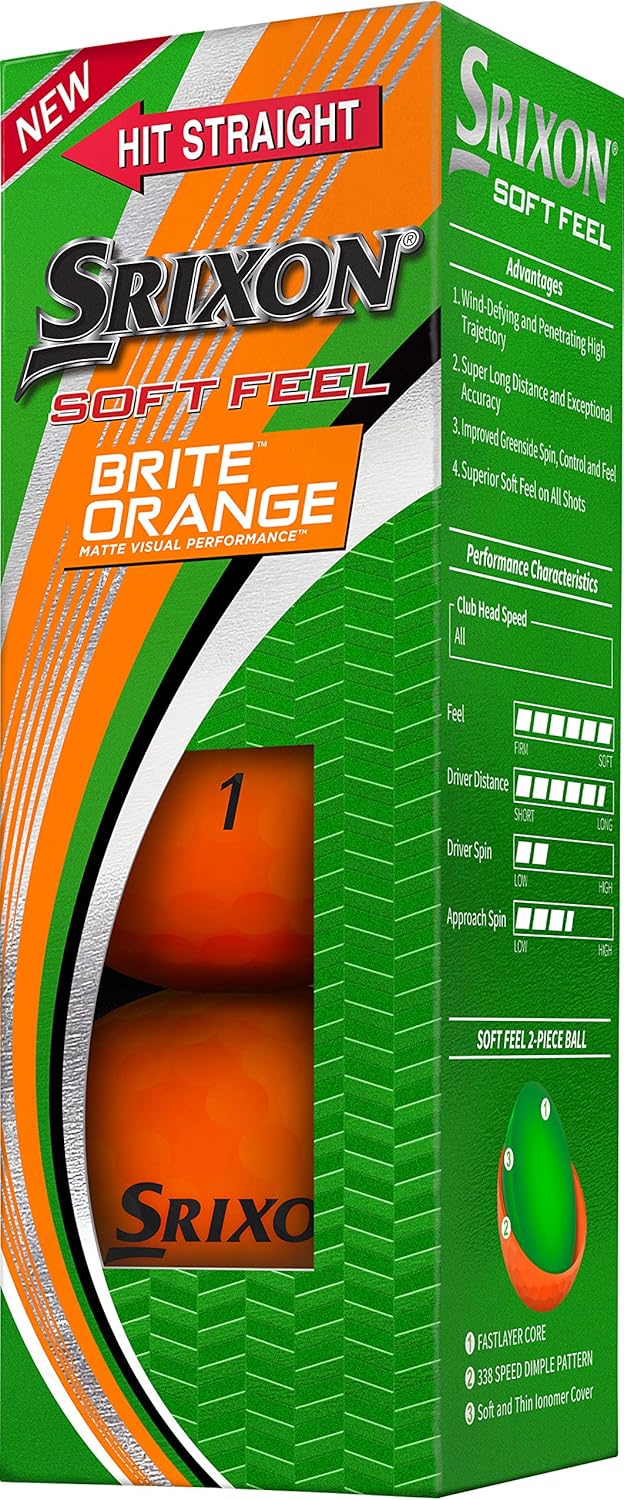 Srixon Soft Feel 12 Brite L Orange/Abendrot im Zickzackmuster (Sunset Chevron), L Orange/Abendrot im