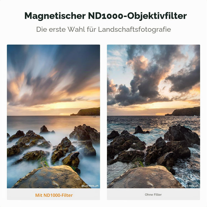 K&amp;F Concept Nano X-Serie Magnetischer ND Filter Graufilter ND1000(10 Blendenstufen) Magnetisches Sch