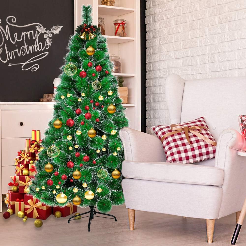 HENGMEI 180cm PVC Weihnachtsbaum Tannenbaum Christbaum Grün künstlicher mit Metallständer ca. 240 Sp