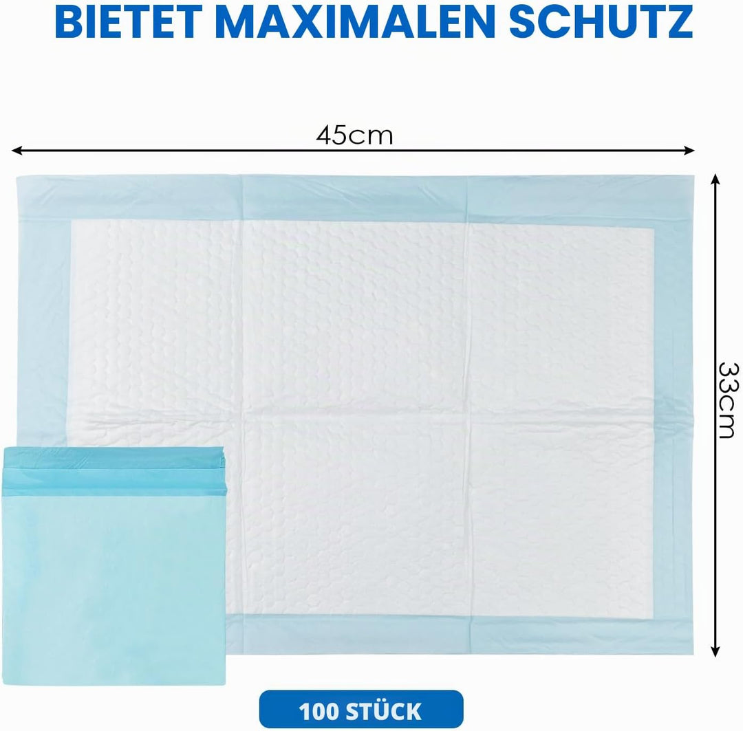 100 Stück 33 × 45 cm Baby Wickelauflage, Inkontinenzunterlage Wickelunterlage Einweg, Baby Changing