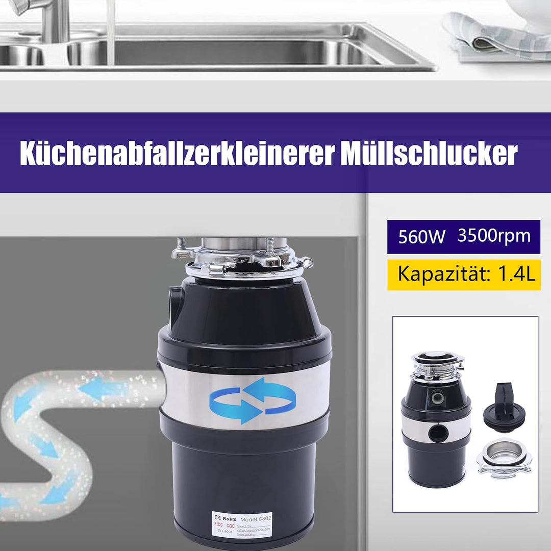 Mahlwerk für Lebensmittelabfälle, Mahlwerk für Lebensmittelabfälle in der Spüle, Mahlsystem für Lebe
