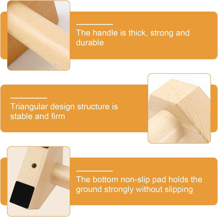 2 stück Holz Parallettes, Rutschfeste Push Up Bar, Yoga & Handstand Griffe für Indoor & Outdoor (1 P