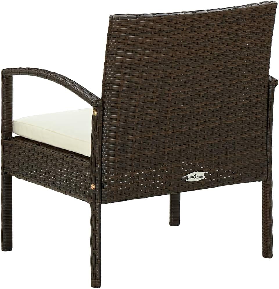 vidaXL Gartenstuhl mit Kissen Gartensessel Gartenmöbel Rattanstuhl Stuhl Sessel Rattansessel Balkons