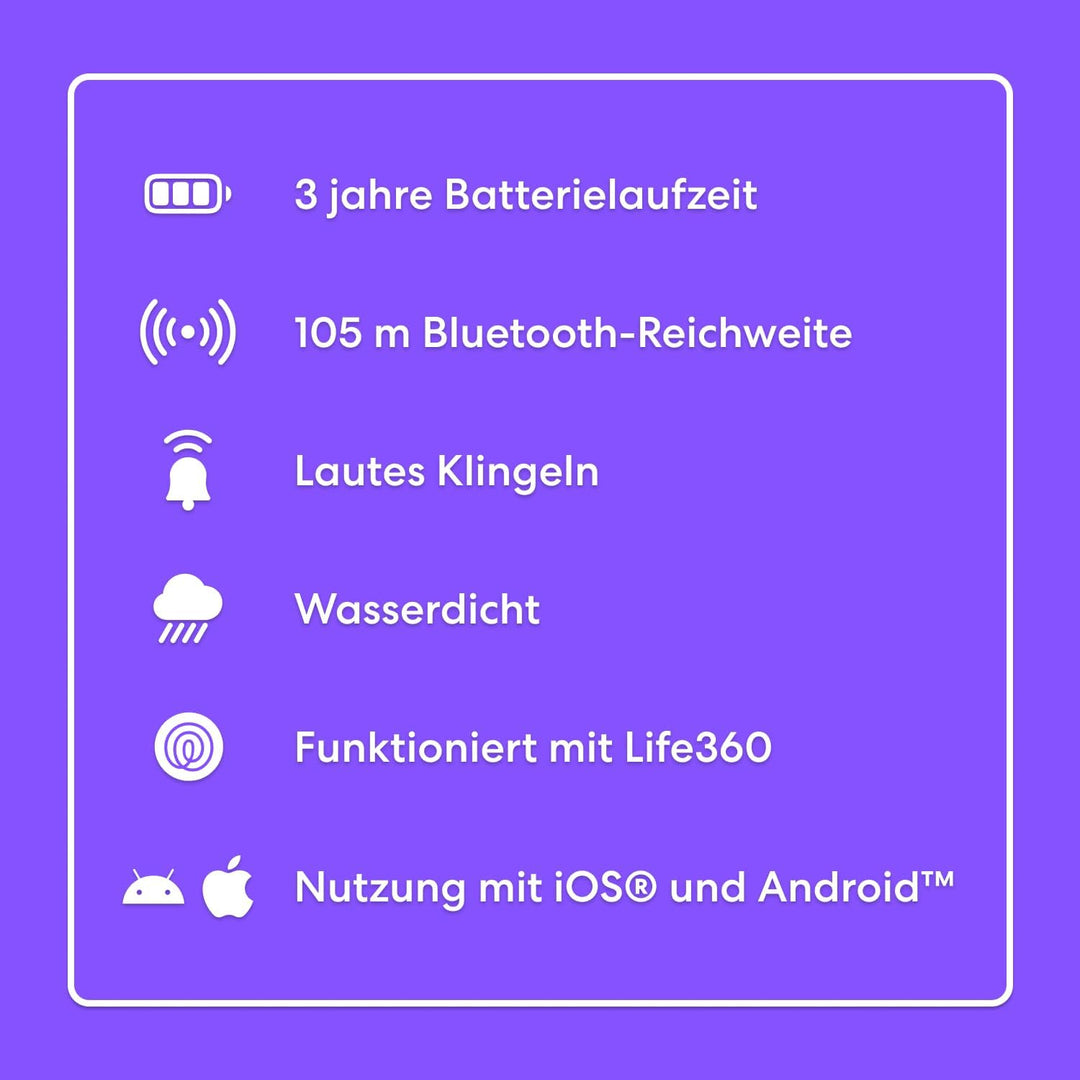 Tile by Life360 Starter Pack - Bluetooth-Tracker und Gegenstandfinder für Schlüssel, Geldbörsen und