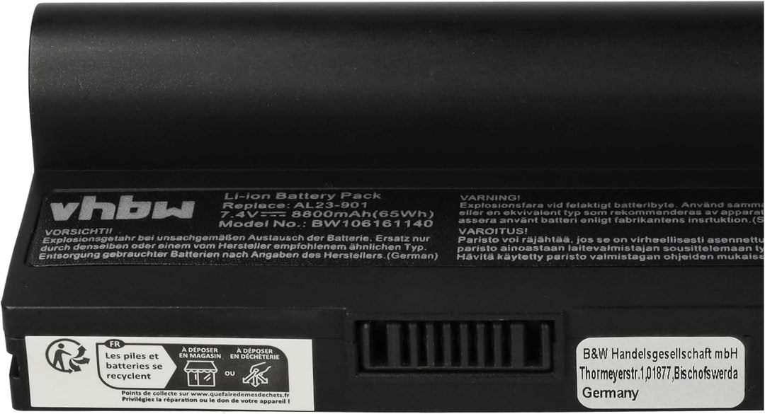 vhbw Akku kompatibel mit Asus Eee PC 901, 901 Go, 904, 904HD, 1000, 1000H, 1000H Go, 1000HA, 1000HD,