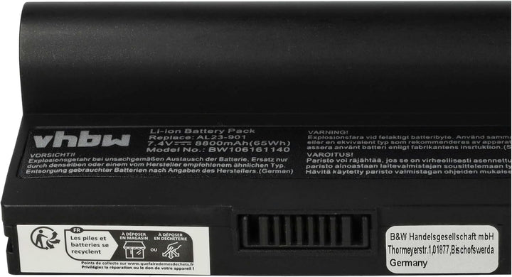 vhbw Akku kompatibel mit Asus Eee PC 901, 901 Go, 904, 904HD, 1000, 1000H, 1000H Go, 1000HA, 1000HD,