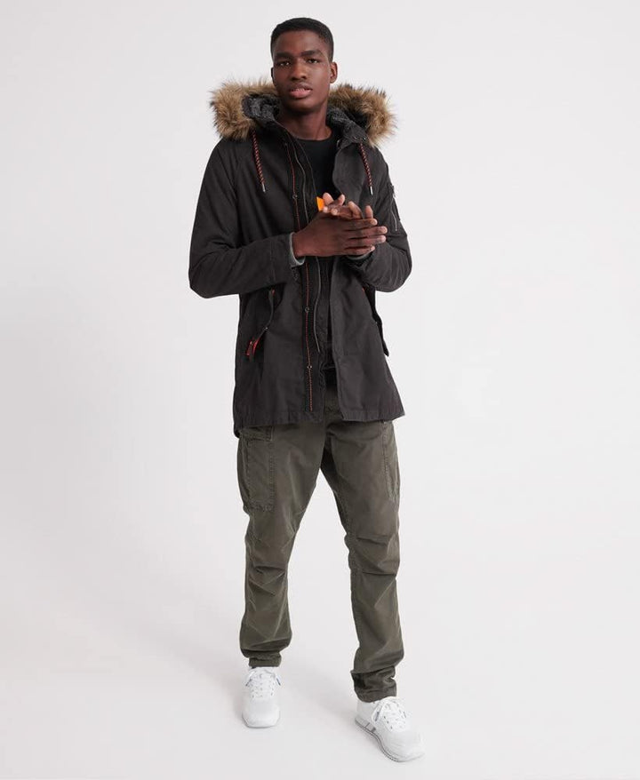 Superdry Herren Mountain Rookie Aviator Parka M Ofen Schwarz, M Ofen Schwarz