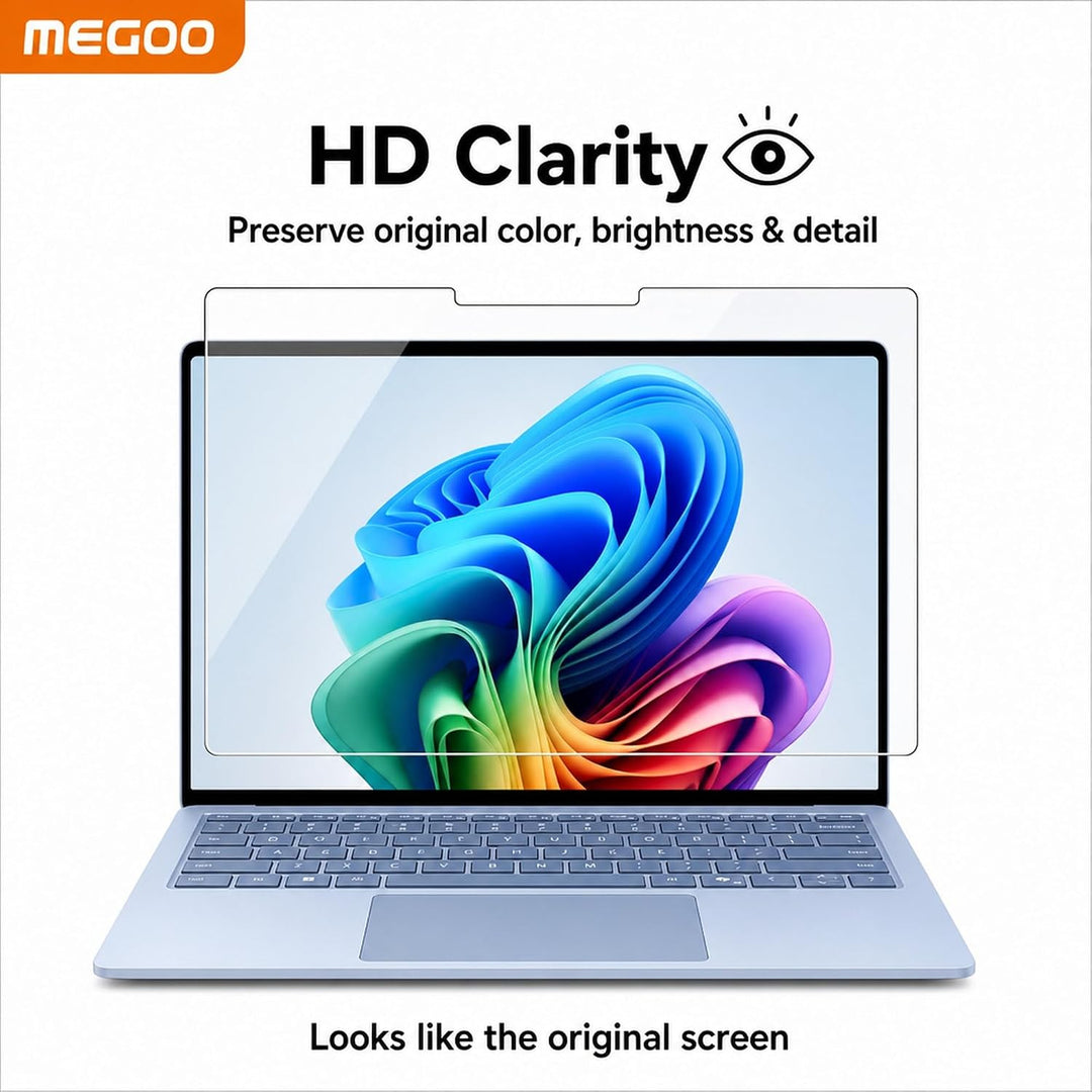 MEGOO Microsoft Surface Laptop 7 (2024, 15 Zoll) Glas Schutzfolie - Kratzfest, Einfache Installation