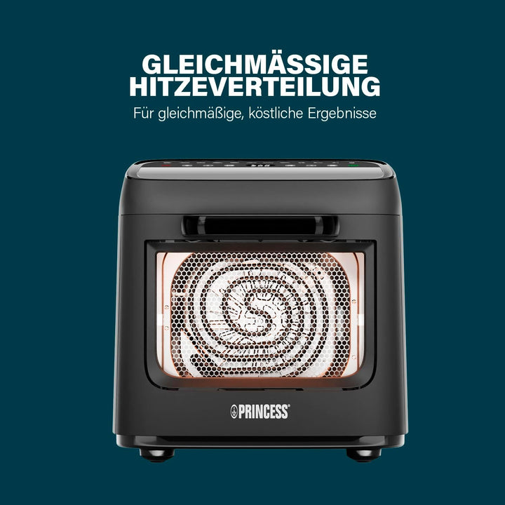 Princess Heissluftfritteuse Backofen Vision, 12,6 L Kapazität, 1800 W Leistung, Multifunktionales Ga