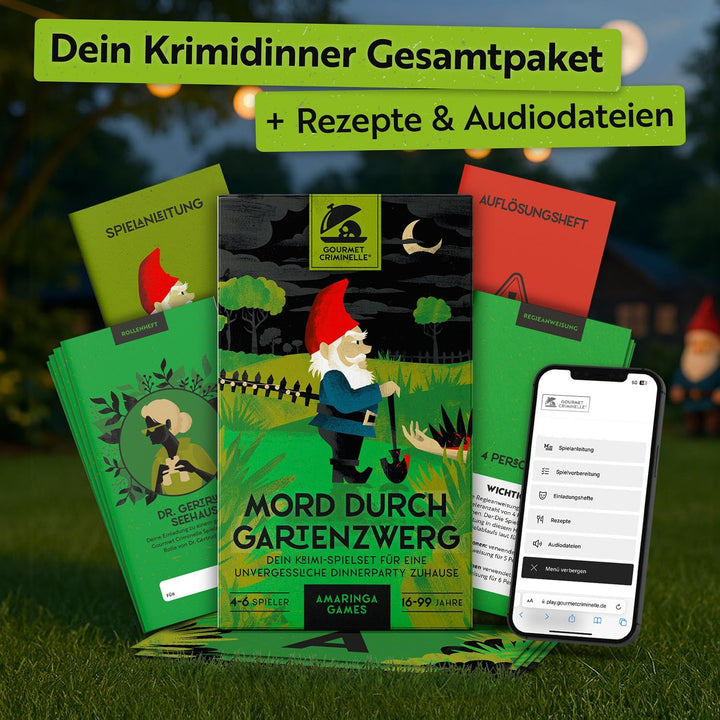 Gourmet Criminelle® | 4 bis 6 Personen | Krimidinner für zuhause | Mysteriöses Krimispiel für Deine