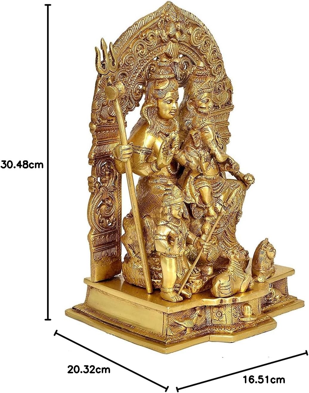 AONA Shiv Parivar Messing Pooja Idol/Messing Made Shiv Parivar/Shiv Parvati Ganesh Idol für Glück, E