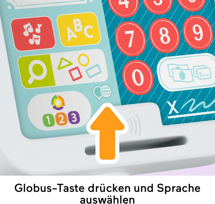 Fisher-Price Lernspielzeug für Kleinkinder Lernspass Meine erste Spielkasse, Kaufladen mit 20 Teilen