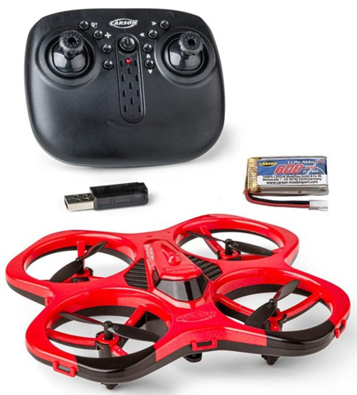 Carson Cyber Drone IR RTF – RC Quadcopter mit 360° Flip, Headless Mode, Gyro-Stabilisierung, LED-Bel