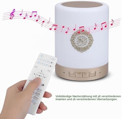 Koran Lampe, Koran Radio Player Lautsprecher, Tragbare 8GMP3 Touch LED Lampe Kabellose Fernbedienung