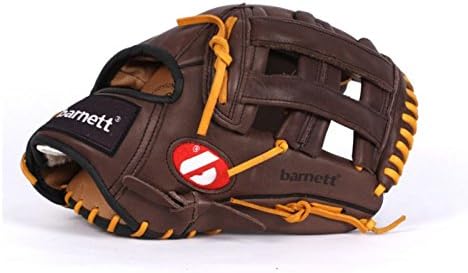 BARNETT GL-130 Baseball Handschuh, Echtleder, Wettkampf, Outfield & Softball 13", braun RH (für Link