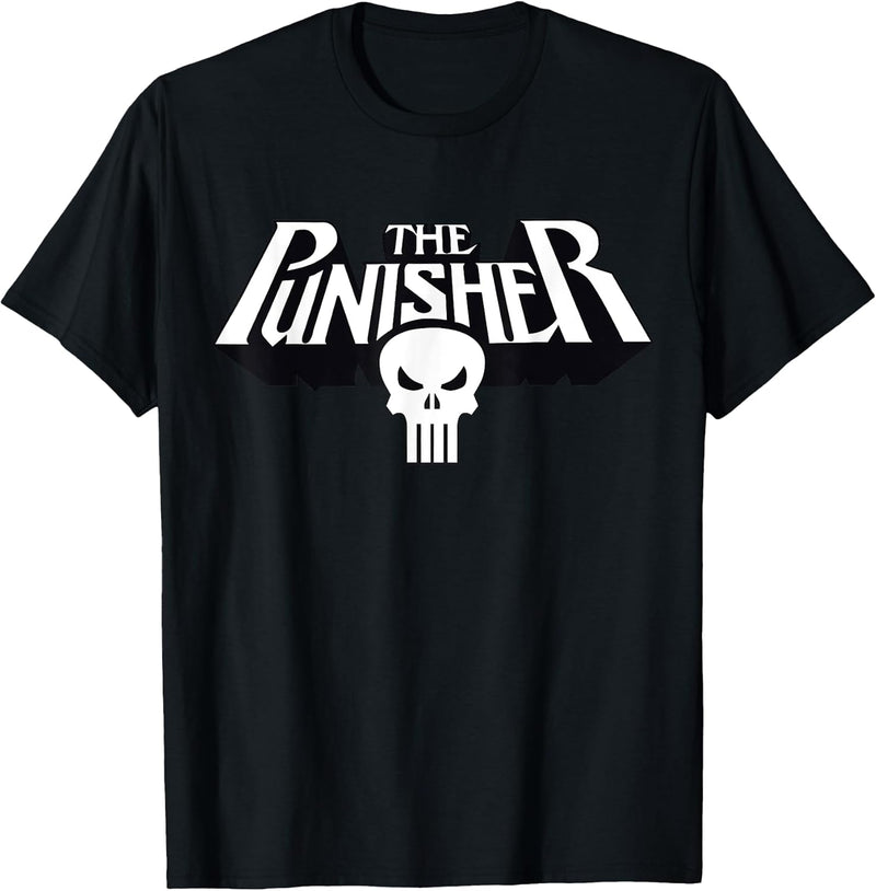 Mens Marvel The Punisher Retro Classic Logo Clean Graphic T-Shirt 3XL Slate