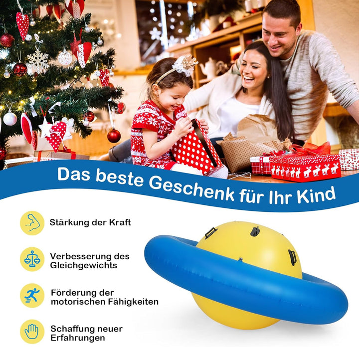 COSTWAY Aufblasbare Kuppelwippe für Kinder, 223 cm grosse Kinderwippe zum Rollen, Neigen, Klettern &