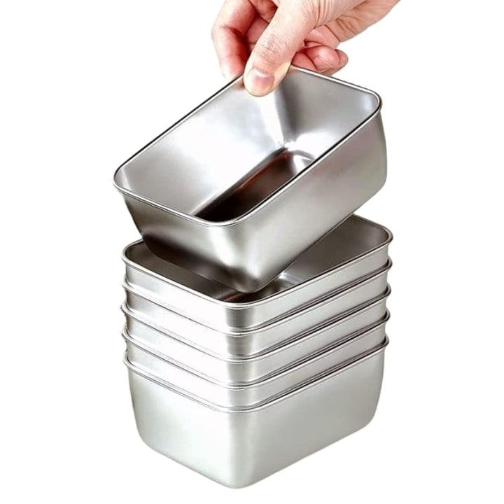 MVSR 6 Stück Frischhaltedosen Mit Deckel, Meal Prep Boxen, Edelstahl, Backofen Gefrierschrank Geschi