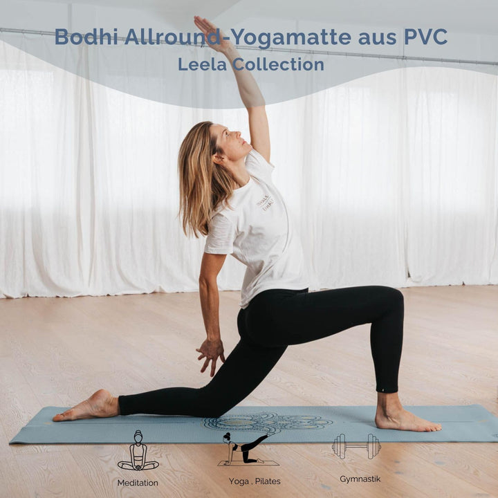 Yogamatte LEELA COLLECTION, viele Farbkombinationen und Design-Prints, Sticky Mat, leichte PVC-Matte