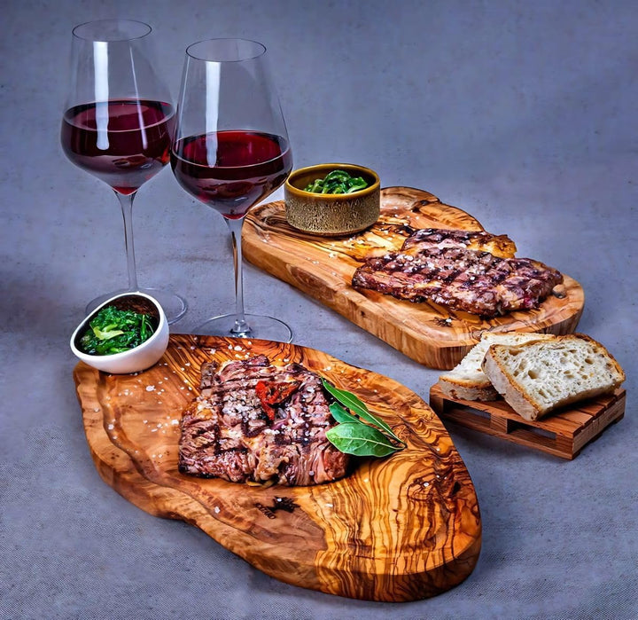 SOLTAKO Olivenholz Schneidebrett, Holzbrett, Servierbrett, Steakbrett, Käsebrett, Oliven Holz Brett