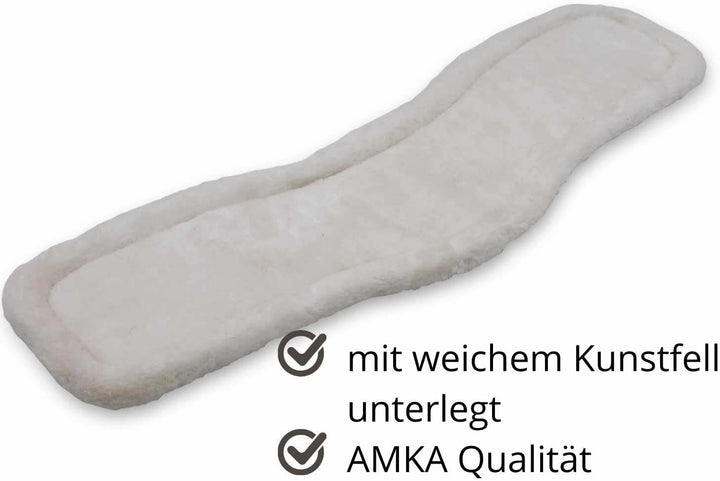 AMKA Kurzgurt Sattelgurt Kunstfell gepolstert 4 facher Gummizug Rollschnallen 55, 55