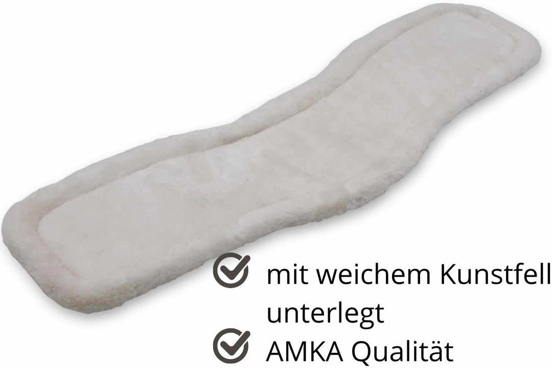 AMKA Kurzgurt Sattelgurt Kunstfell gepolstert 4 facher Gummizug Rollschnallen 45