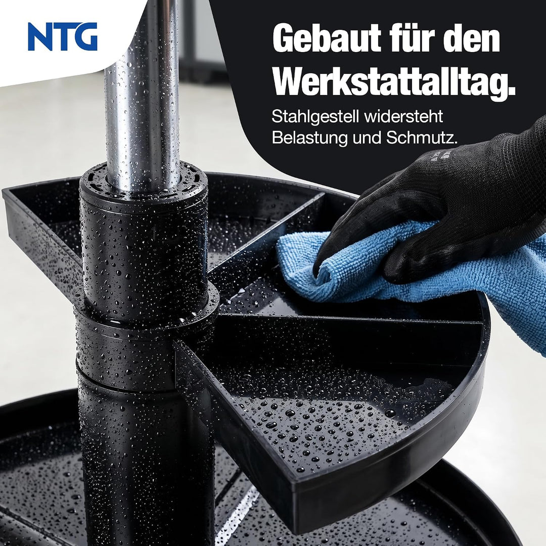 NTG Rollhocker höhenverstellbar 55 cm - Werkstatthocker 100 kg 5 Rollen | Drehhocker Montagehocker m