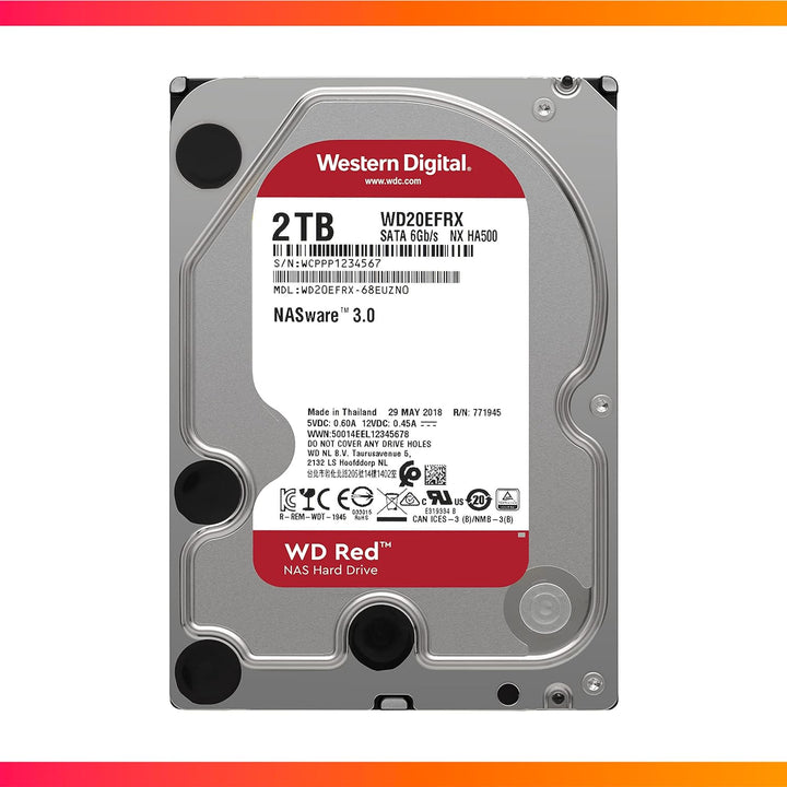 WD Red NAS WD20EFRX Interne Festplatte (2 TB, 8,9 cm (3,5 Zoll), SATA 6 GB/s, Puffer: 64 MB, für My