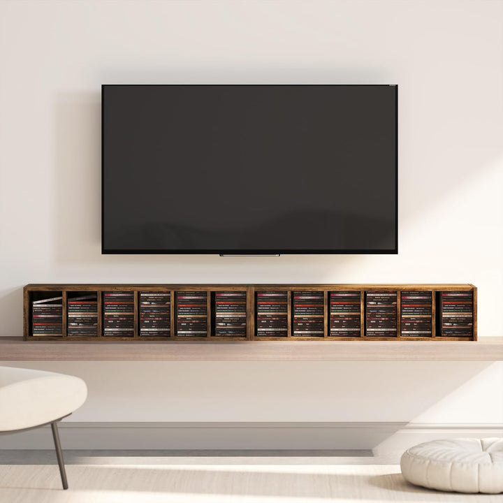 HOMCOM 2er-Set Regalsäulenschrank CD-DVD-Aufbewahrungsschrank 6 + 6 Fächer 21 x 22,5 x 88,5 cm max.
