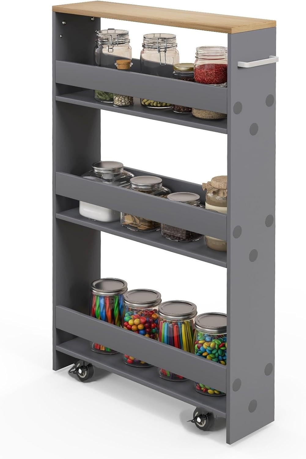 GIANTEX Nischenregal 13cm breit, Küchenregal Küchenschrank Küchenwagen schmal, Nischenschrank Nische