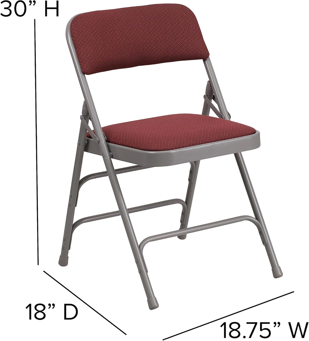 Flash Möbel Hercules Serie Curved Triple doppelstrebig und doppelt Klappsessel (4 Pack), Burgund/Gra