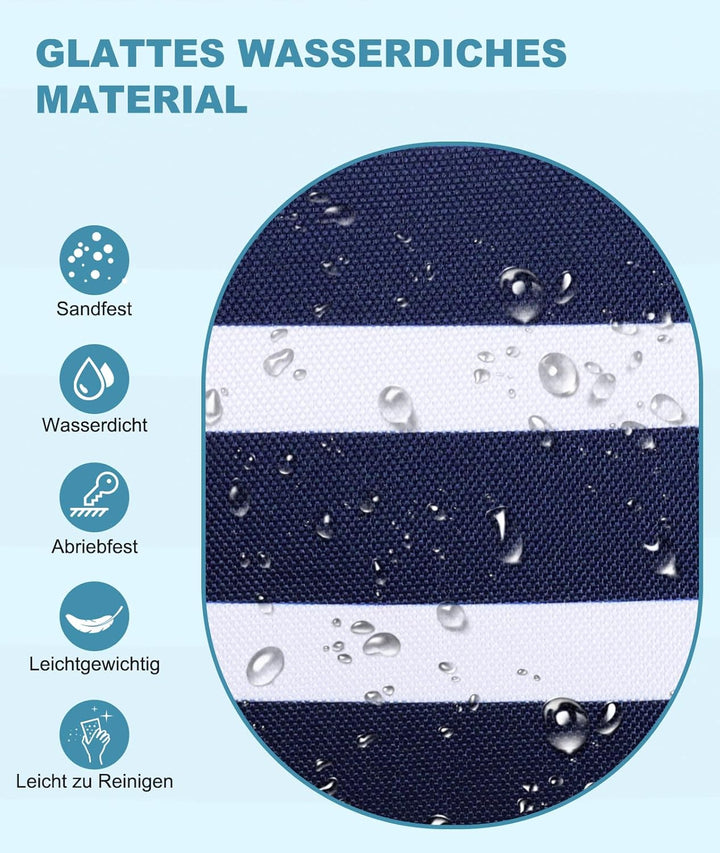 ISEYOU Strandtasche XXL Familie, Gross Strandtasche mit Reissverschluss Wasserdicht Sanddicht, Handt