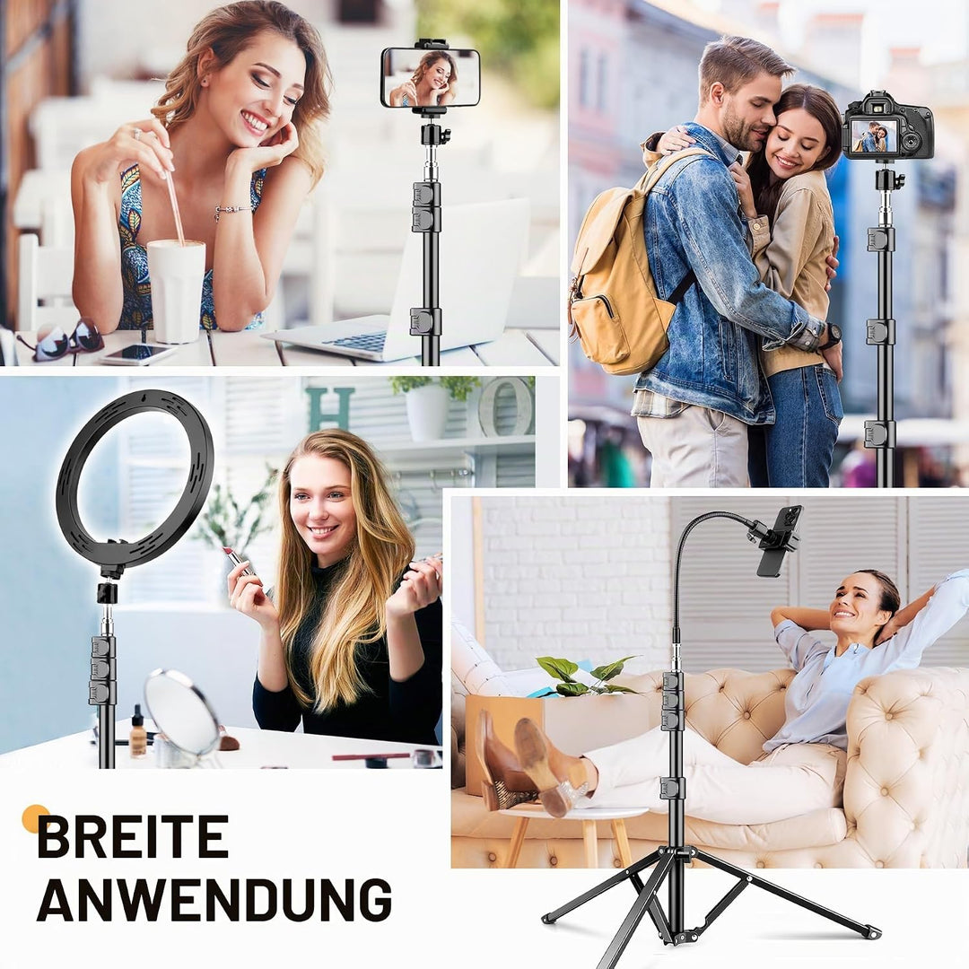Victiv 224cm Hoch Handy Stativ, Schwerlast Flexibel Overhead Stativ für Kamera mit 35cm Verstellbare