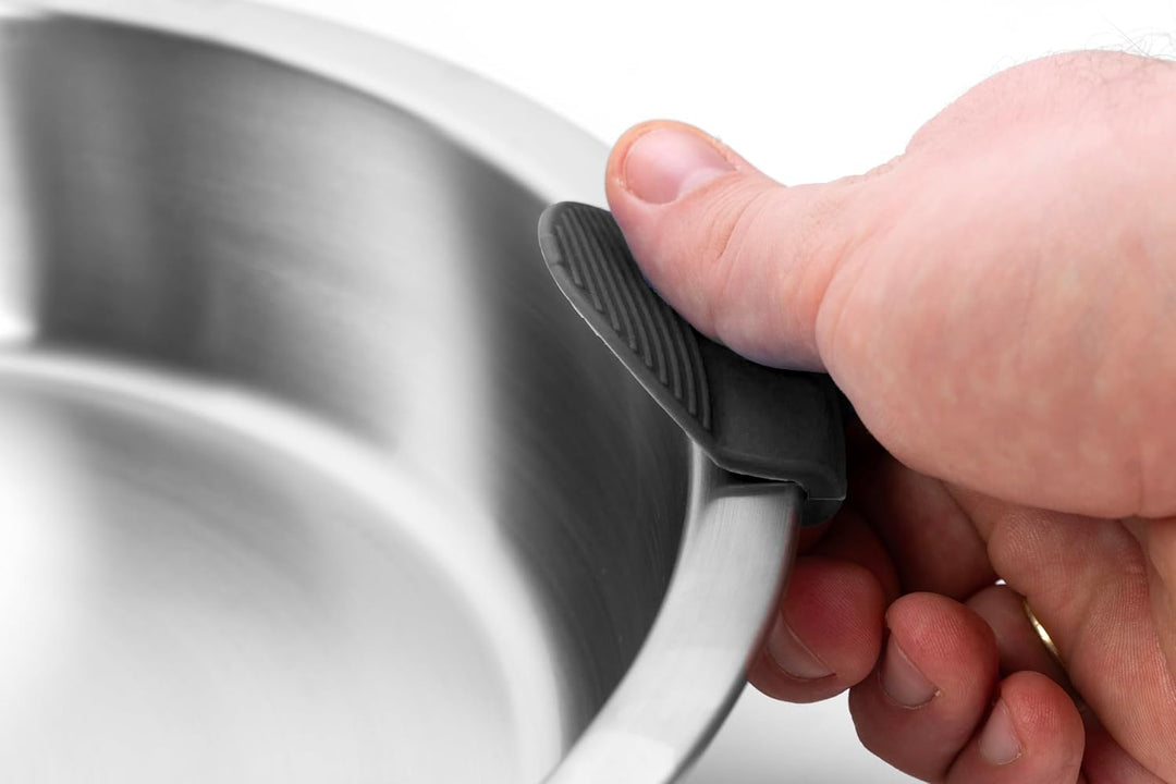 nesto stapelbares Topf- und Pfannenset 24-tlg. Schwarz, 6 Edelstahltöpfe für Spülmaschine, Induktion