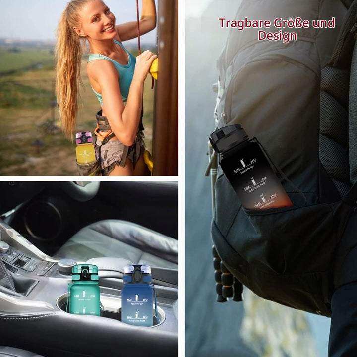 Vikaster Trinkflasche Sport, 500ml / 1L / 1,5L BPA-frei Tritan Auslaufsicher Kunststoff Wasserflasch