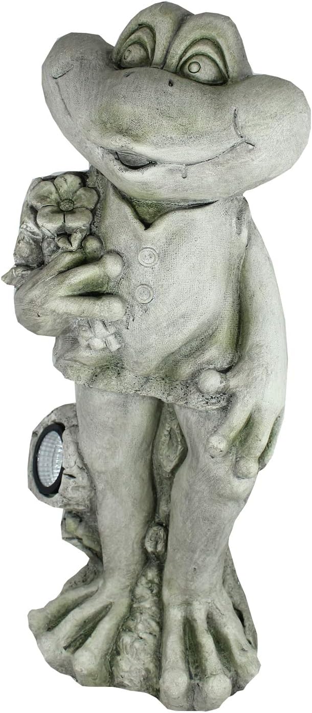 colourliving Solar Gartenfigur Frosch Solarlleuchte Froschfigur 66 cm Hoch LED Gartenleuchte mit Sol
