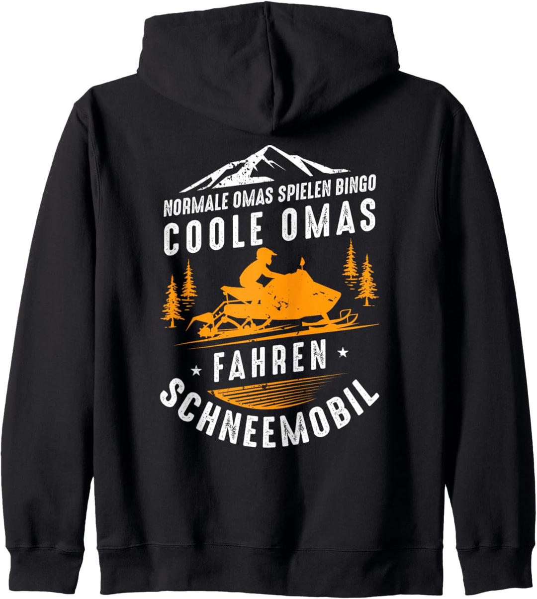 Normale Omas spielen Bingo, coole Omas fahren Schneemobil Kapuzenjacke