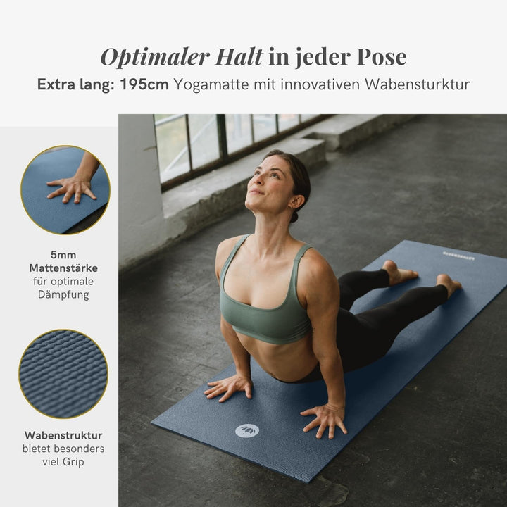Lotuscrafts Yogamatte Mudra Studio XL [5mm Dicke] - Hautfreundlich & Schadstoffgeprüft - für Anfänge