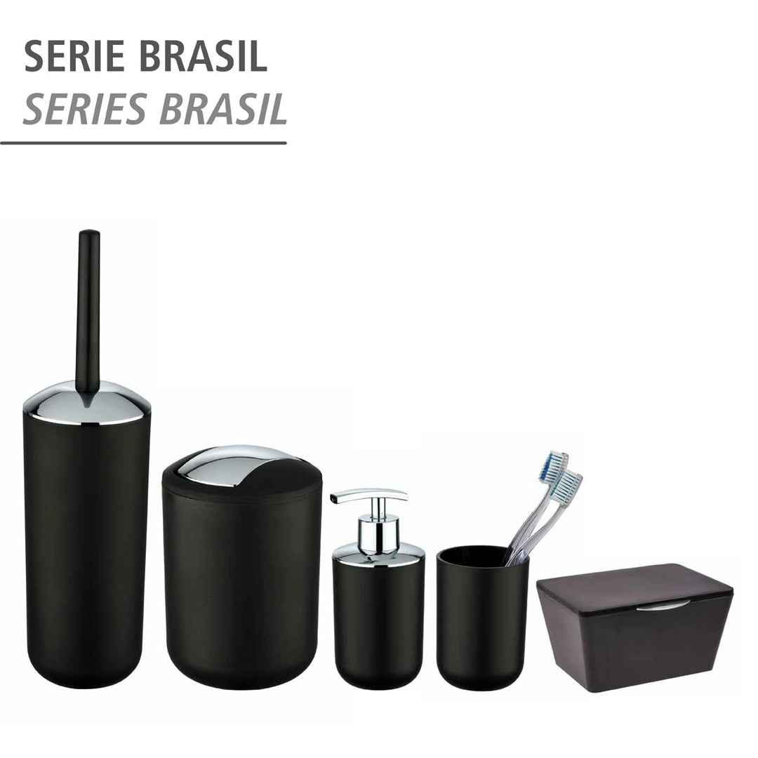 WENKO Kosmetikeimer Mod. Brasil L, 6,5 Liter Bad-Mülleimer mit Schwingdeckel, aus bruchsicherem Kuns